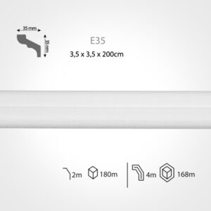 Moldura interior modelo E35 de 35mm  (CAJA 180 MT/L)
